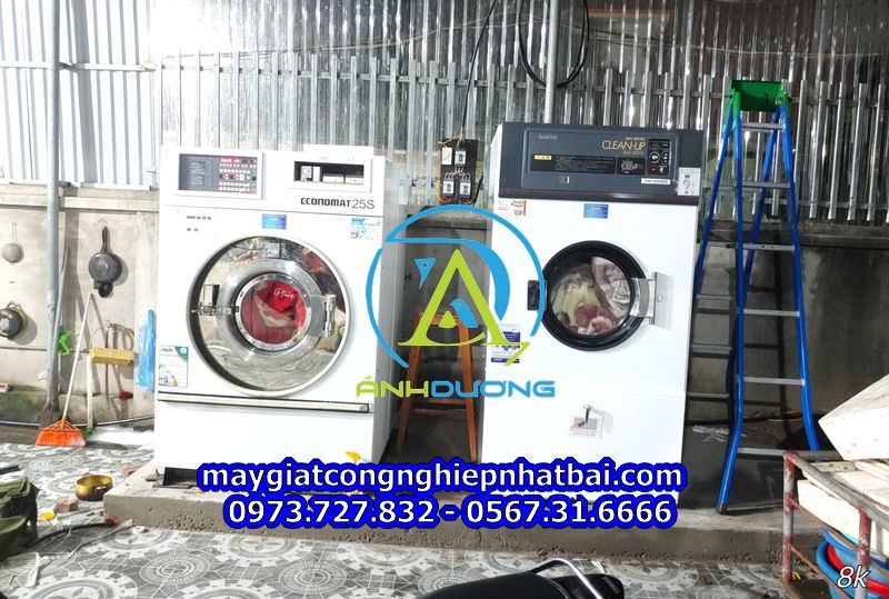 Lắp đặt máy giặt công nghiệp cũ nhật bãi tại Kim Sơn